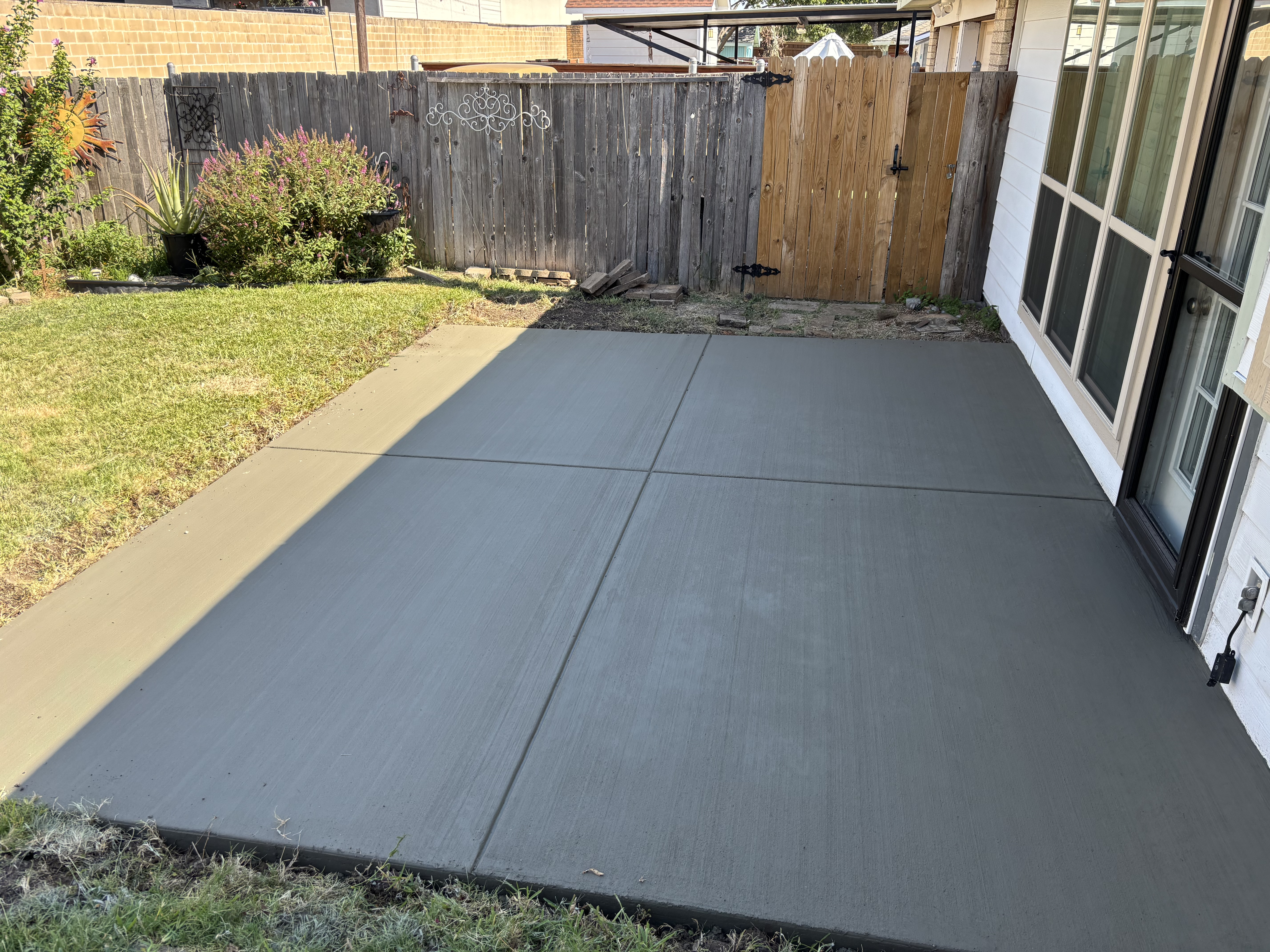 Completed concrete patio